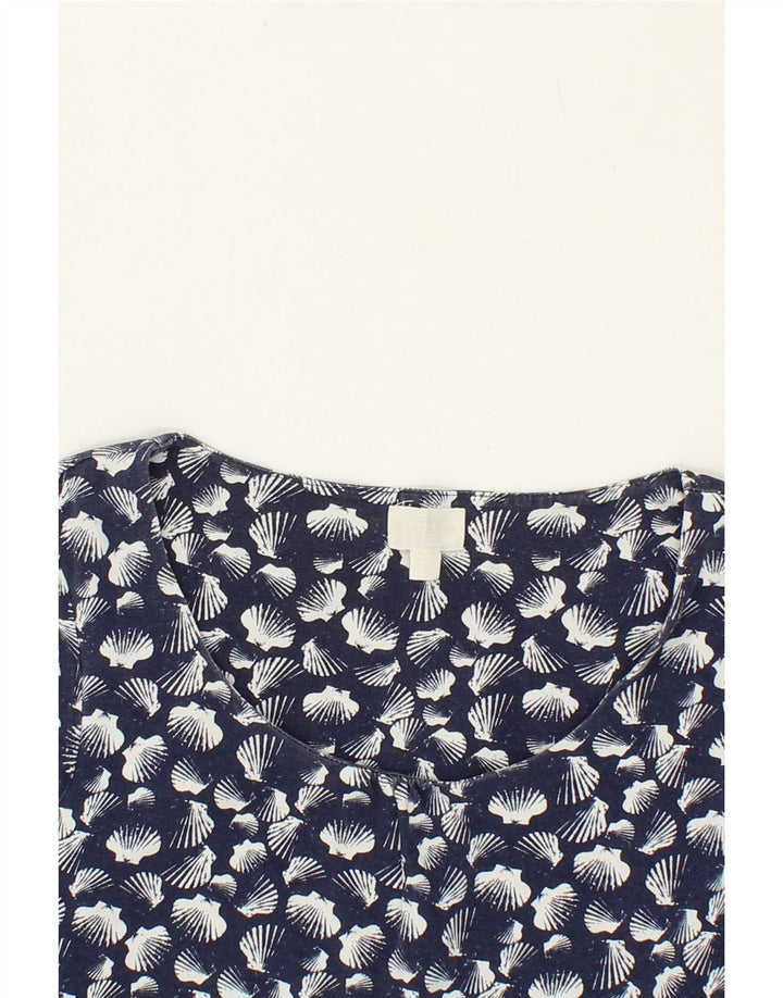 VINTAGE Womens Abstract Pattern Basic Dress UK 12 Medium  Navy Blue Cotton Vintage Vintage and Second-Hand Vintage from Messina Hembry 