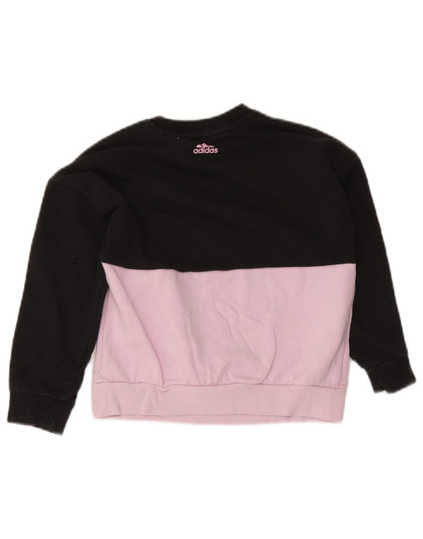Adidas Girls Oversized Sweatshirt Jumper 6-7 år Sort Colourblock Bomuld