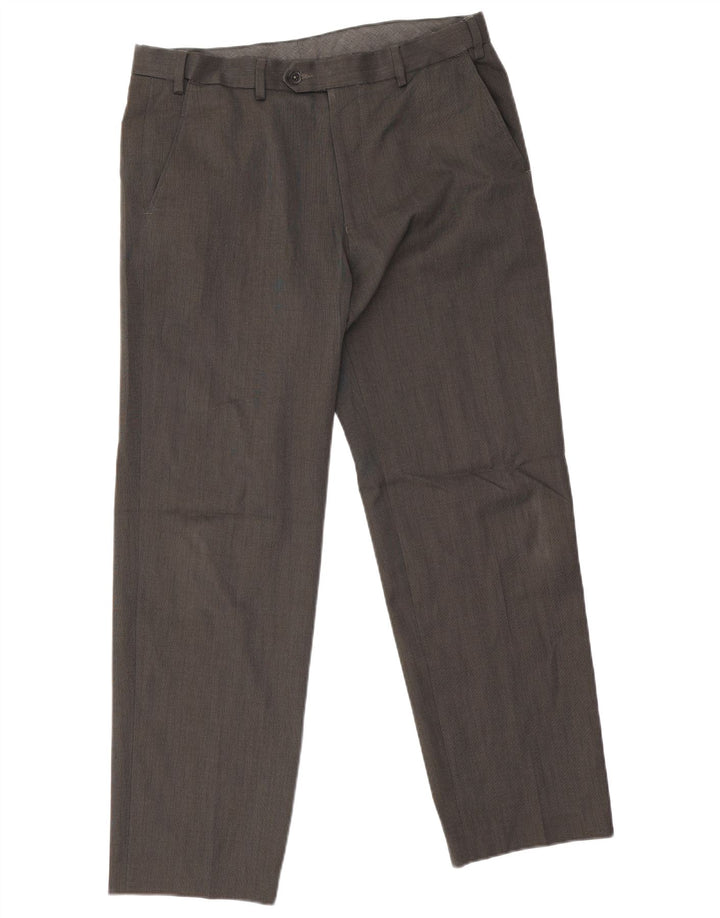 Marks & Spencer Herre Straight Regular Suit Bukser W34 L29 Grå Polyester