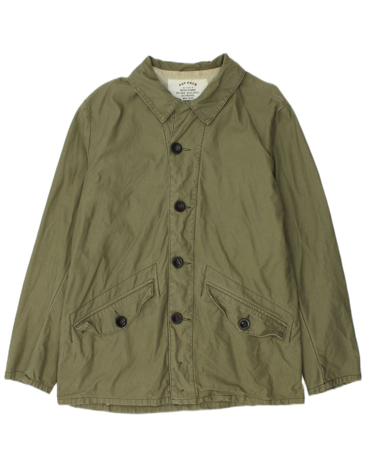 Fat Face Herre Bomber Jacket UK 38 Medium Khaki Cotton
