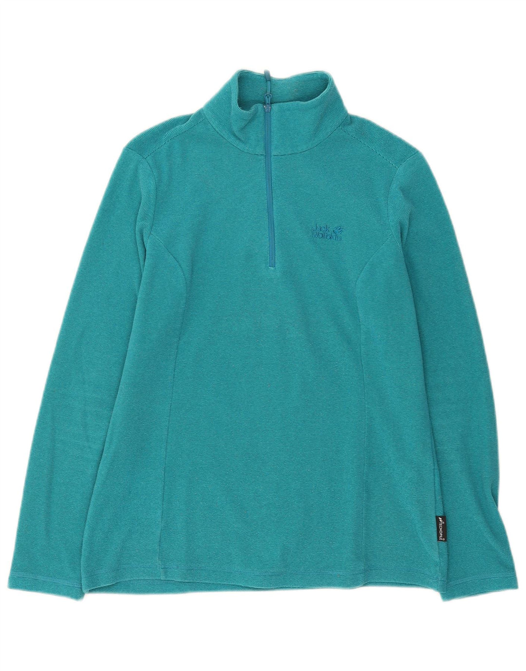 Jack Wolfskin Dame lynlås-hals Fleece Jumper UK 14 Medium Turkis