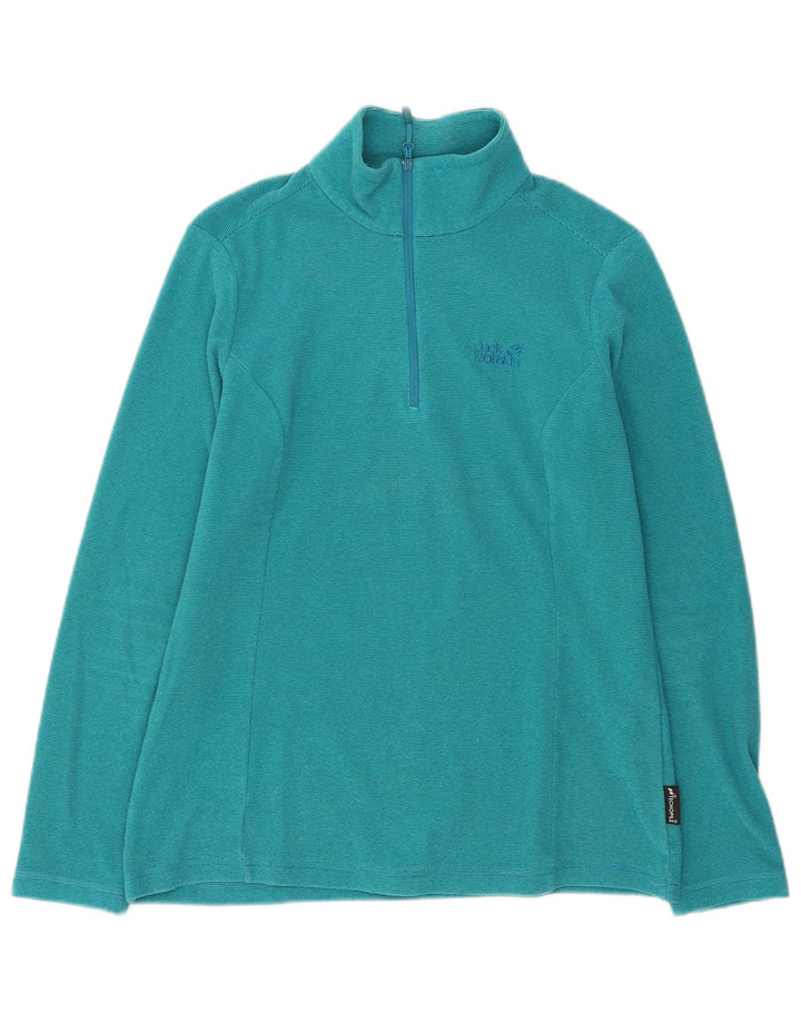 Jack Wolfskin Dame lynlås-hals Fleece Jumper UK 14 Medium Turkis