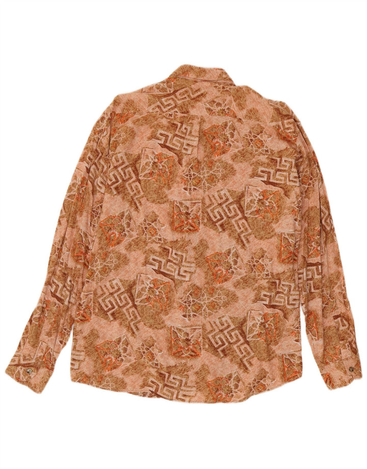 Vintage herreskjorte XL brun geometrisk