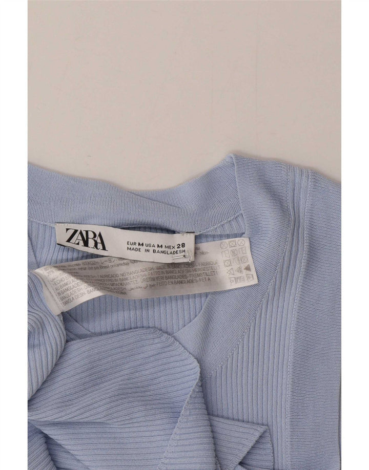 Zara Damevest Top UK 12 Medium Blue Viscose