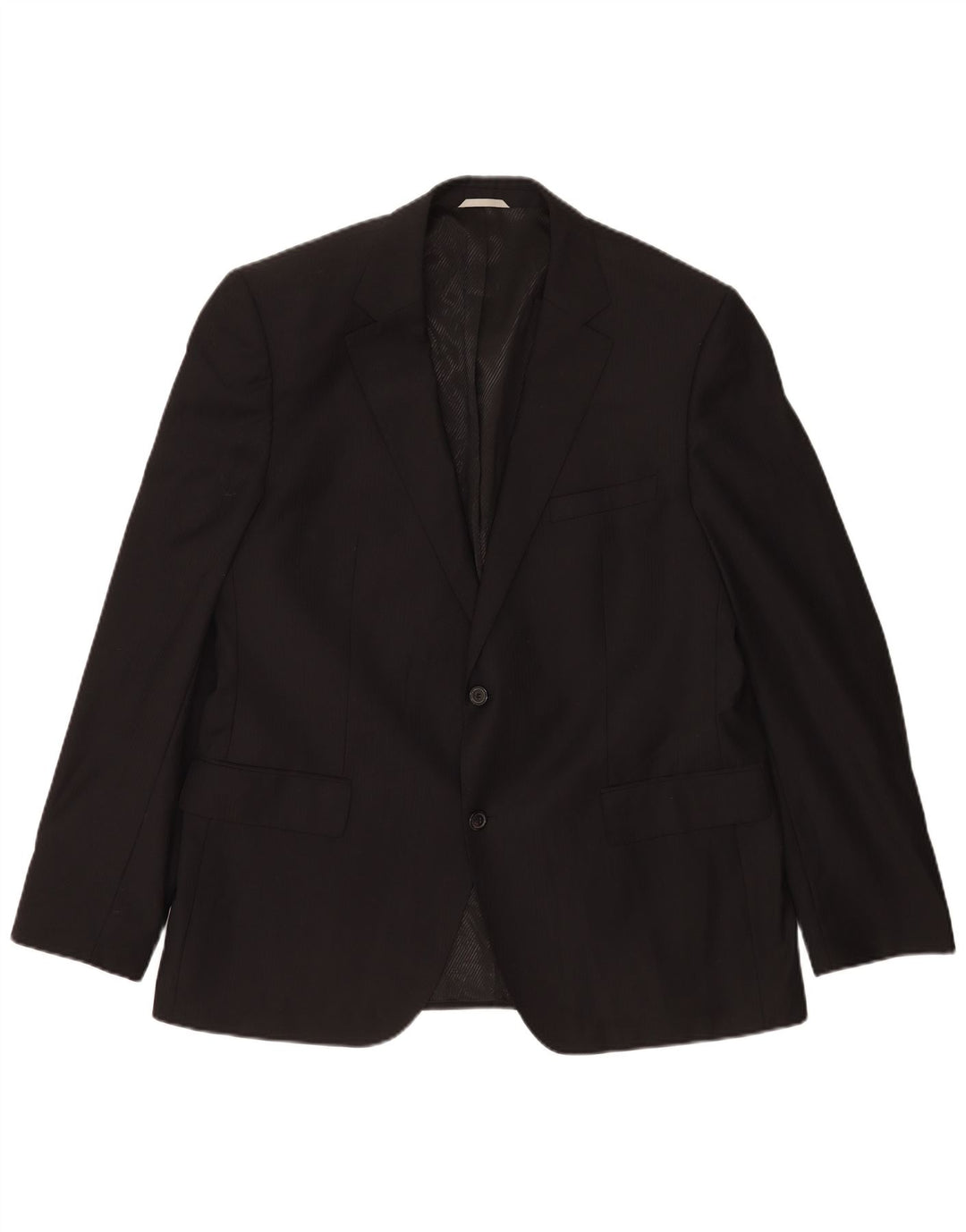 Hugo Boss Herre 2-knaps blazerjakke EU 56 3XL sort nålestribet jomfruuld