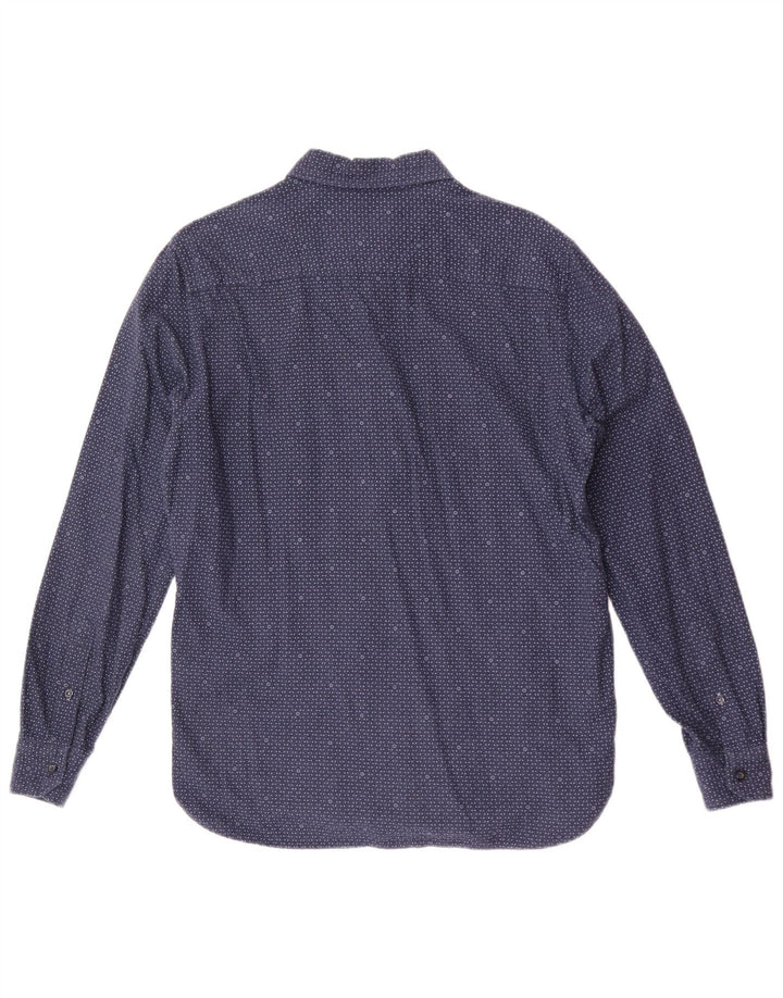 Besætningstøj Herre Slim Fit skjorte Medium marineblå plettet bomuld