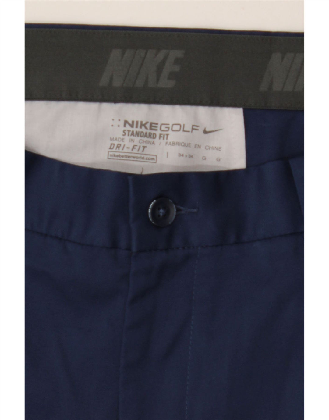 NIKE Dri Fit Standard Fit Casual Bukser W34 L34 Marineblå polyester