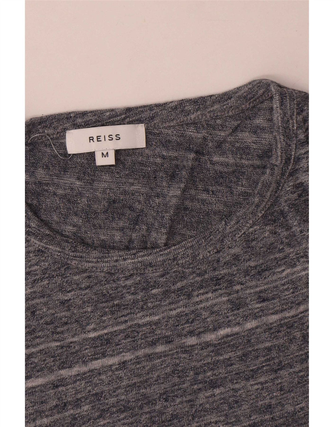 Reiss herre T-shirt top mellemgrå stribet bomuld