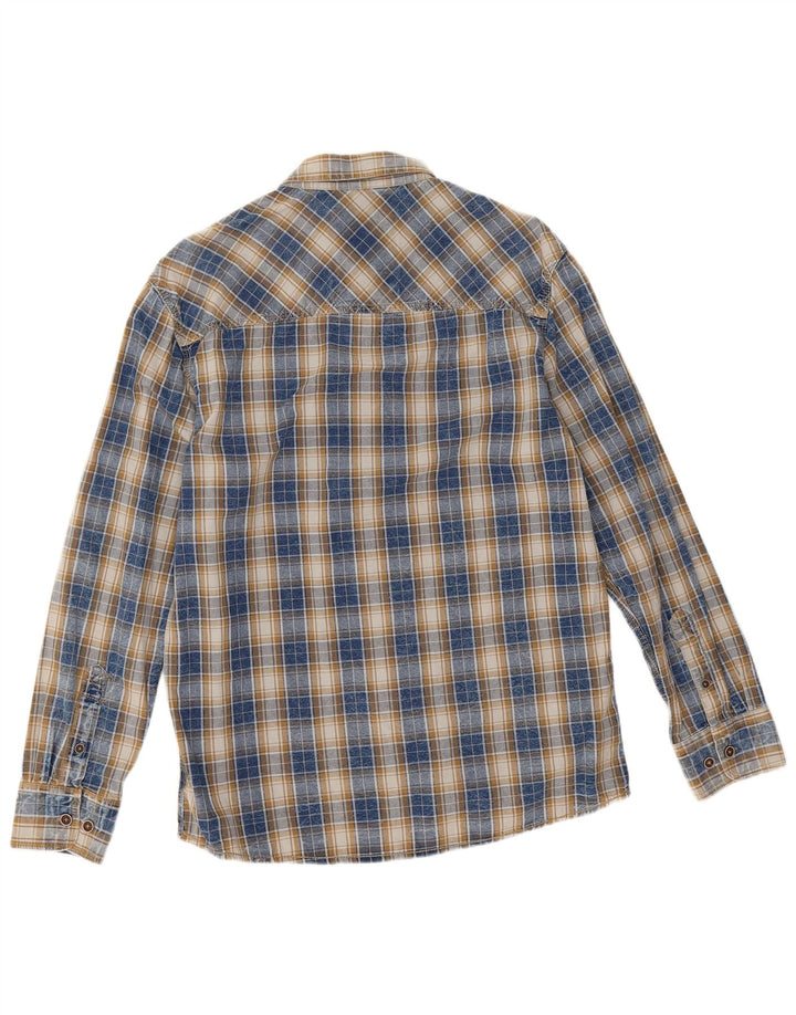 Tom Tompson Herre Regular Fit skjorte Medium marineblå ternet bomuld