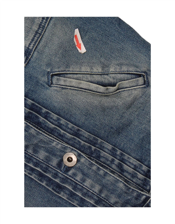 Vintage Dame Crop Denim Jacket IT 40 Small Blue Cotton