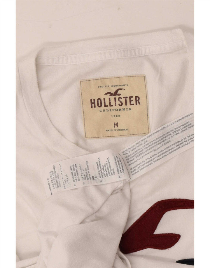 Hollister Herre grafisk top Langærmet medium hvid bomuld