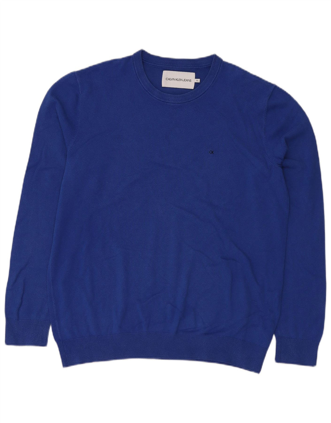 CALVIN KLEIN JEANS Herre sweater med rund hals XL blå bomuld