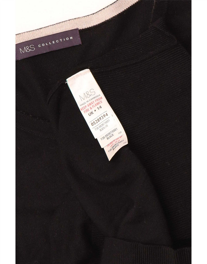 Marks & Spencer Dame Cardigan Sweater UK 14 Medium Black Viscose