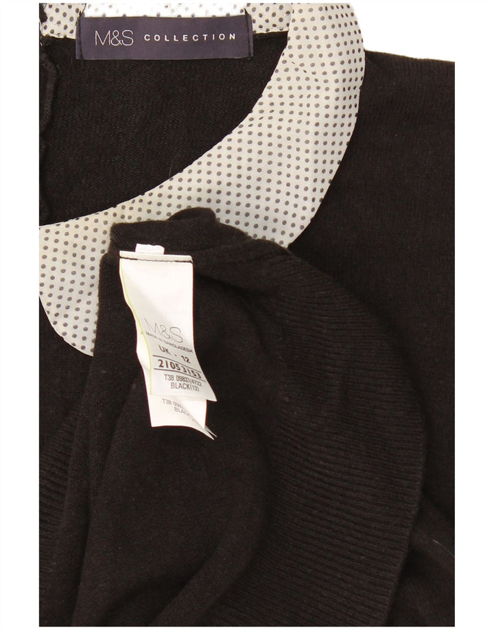 MARKS & SPENCER Womens Polo Neck Jumper Sweater UK 12 Medium Black