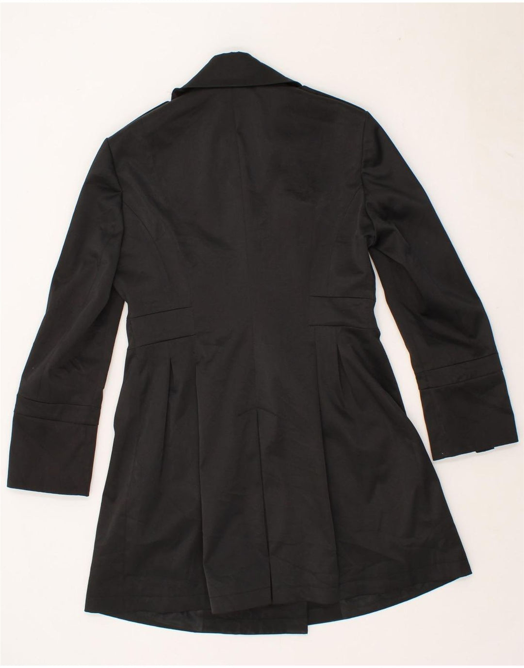 GERMANO ZAMA Womens Trench Coat UK 12 Medium Black Polyester Vintage Germano Zama and Second-Hand Germano Zama from Messina Hembry 