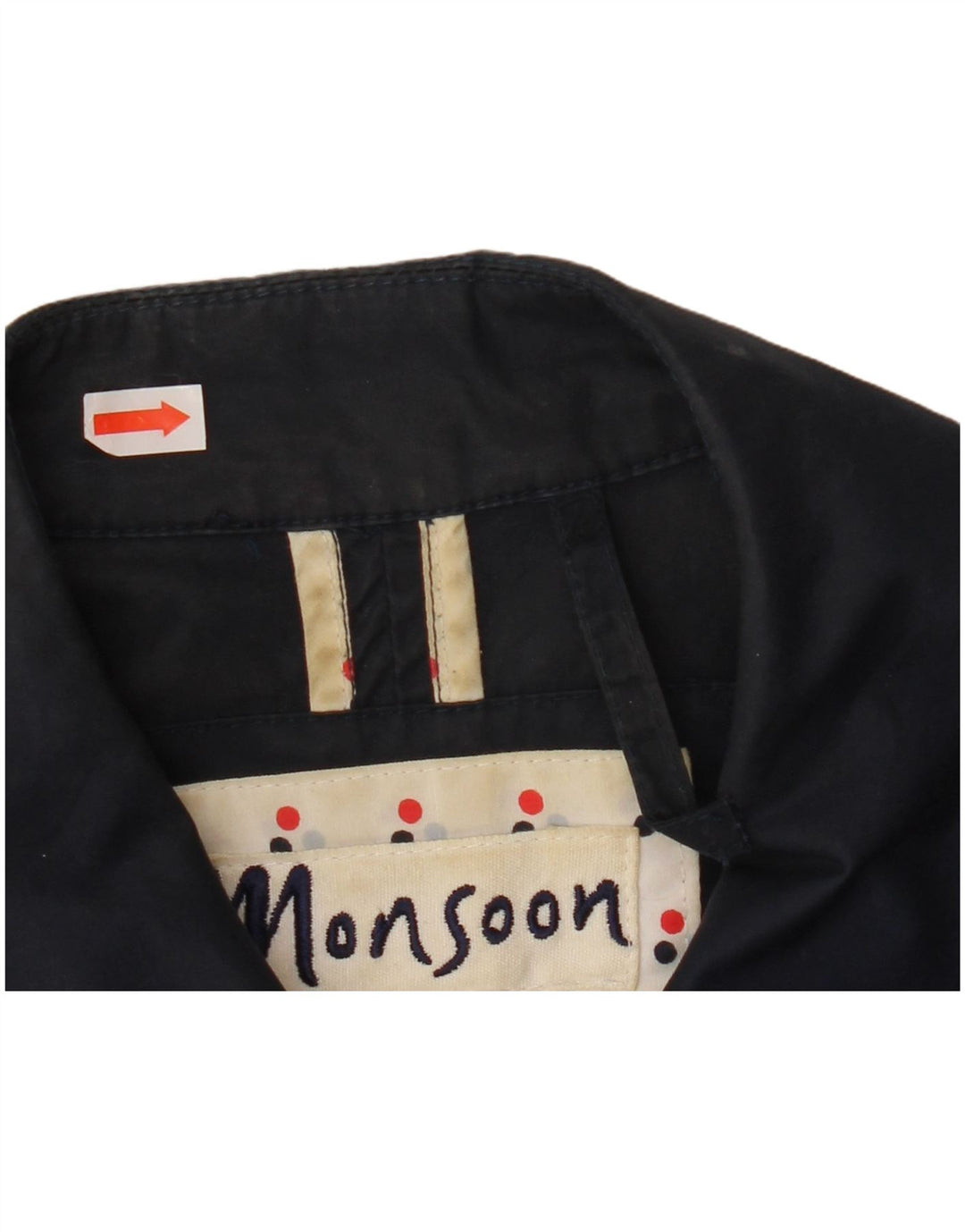 Monsoon Womens Trench Coat UK 12 Mellem marineblå bomuld