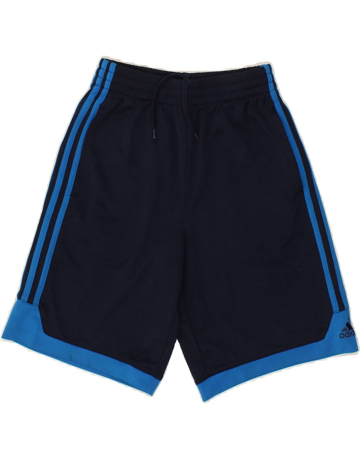 ADIDAS Boys Sport Shorts 10-11 Years  Navy Blue Polyester Vintage Adidas and Second-Hand Adidas from Messina Hembry 