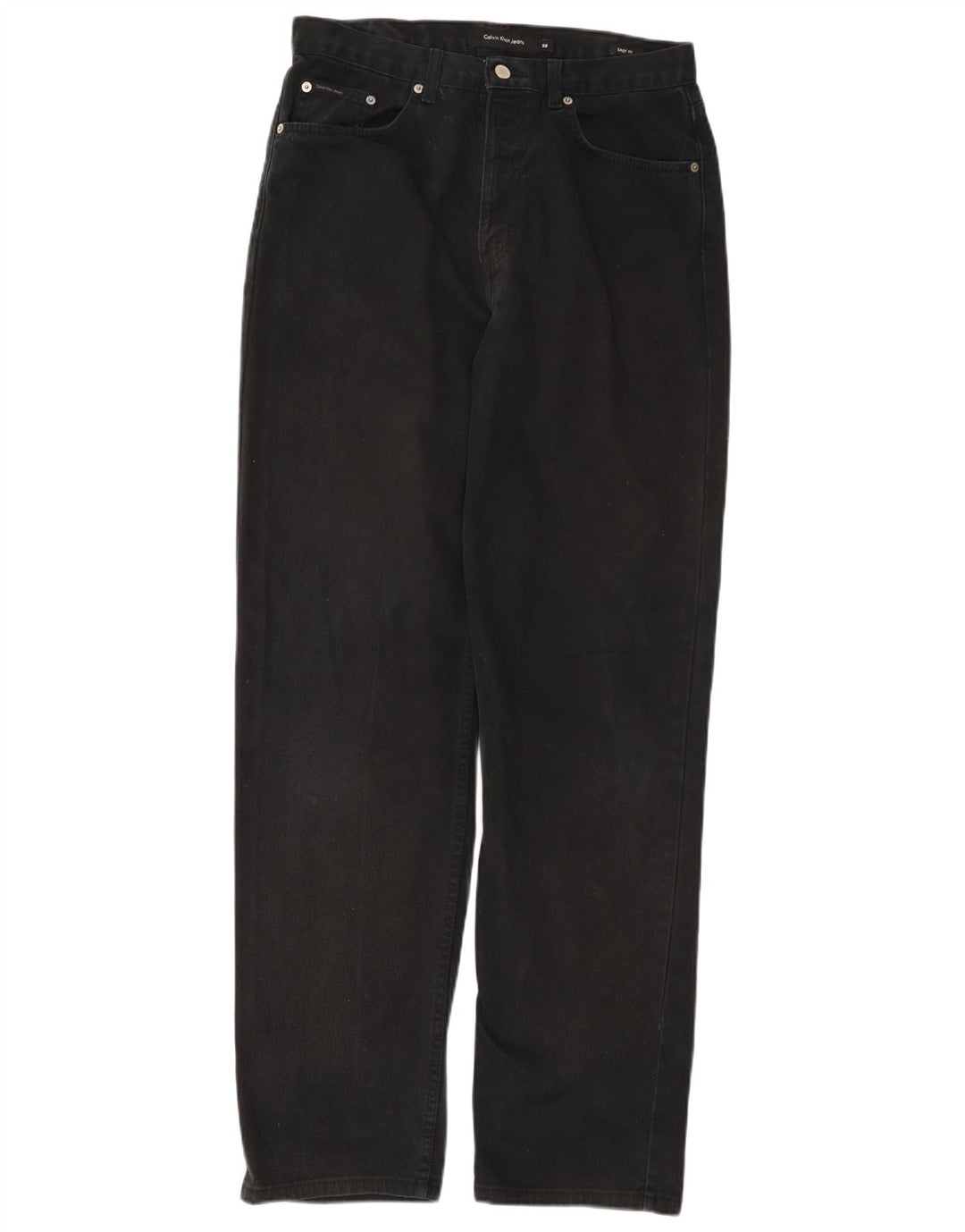 CALVIN KLEIN Herre Easy Fit Straight Jeans W32 L32 Sort Bomuld