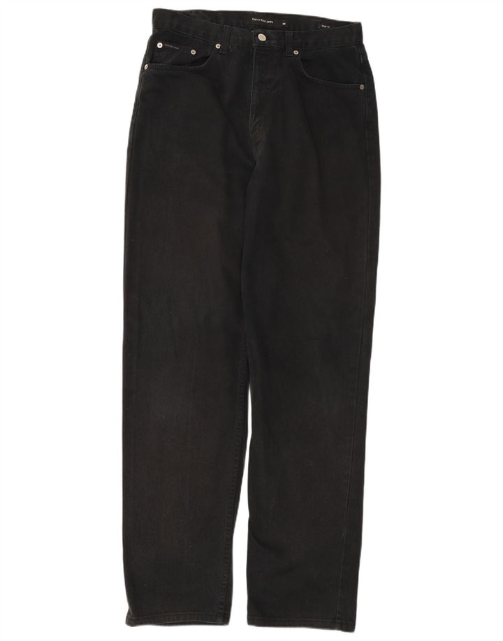 CALVIN KLEIN Herre Easy Fit Straight Jeans W32 L32 Sort Bomuld