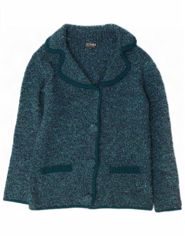 Casamia Dame Cardigan Sweater UK 10 Small Blue Flecked Acryl