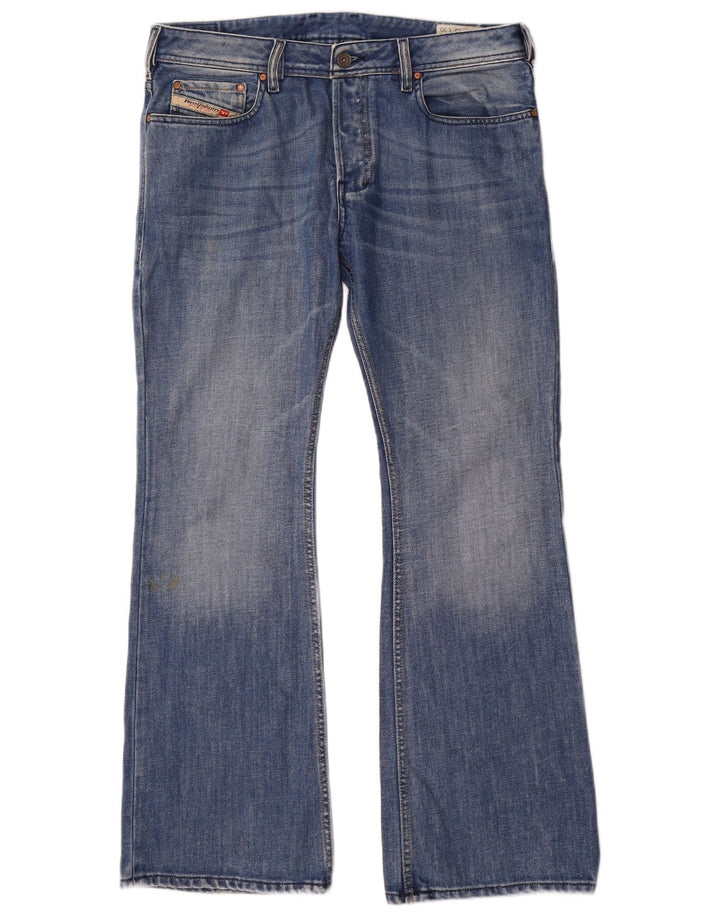 DIESEL Herre Zathan Bootcut Jeans W32 L30 Blå Bomuld