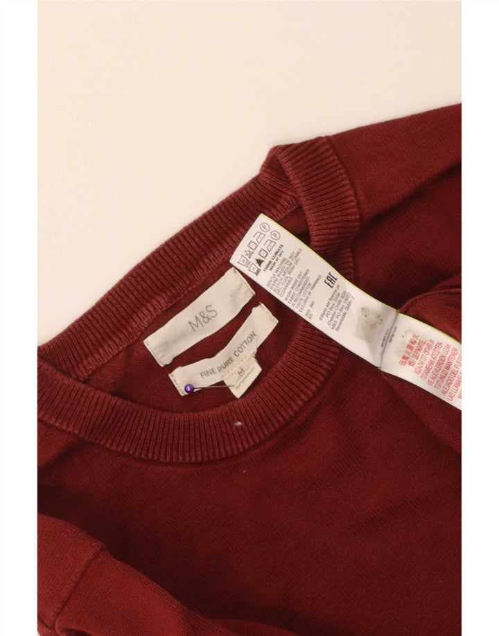 Marks & Spencer Herretrøjetrøje med rund hals Medium Bourgogne bomuld