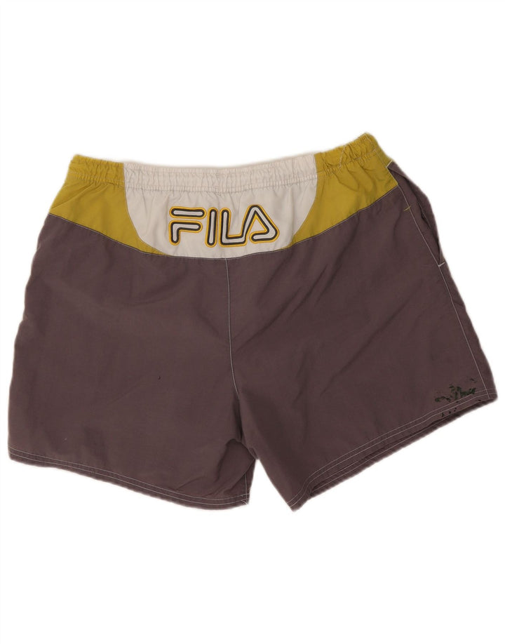 Fila Grafiske badeshorts til mænd Stor grå farveblok polyamid