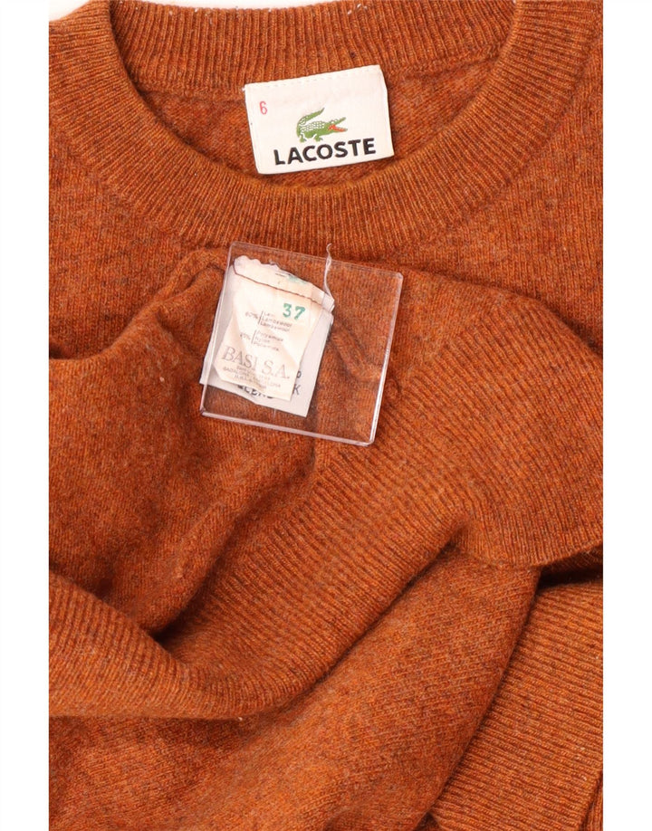 Lacoste Herre sweater med rund hals str. 6 XL Brun lammeuld