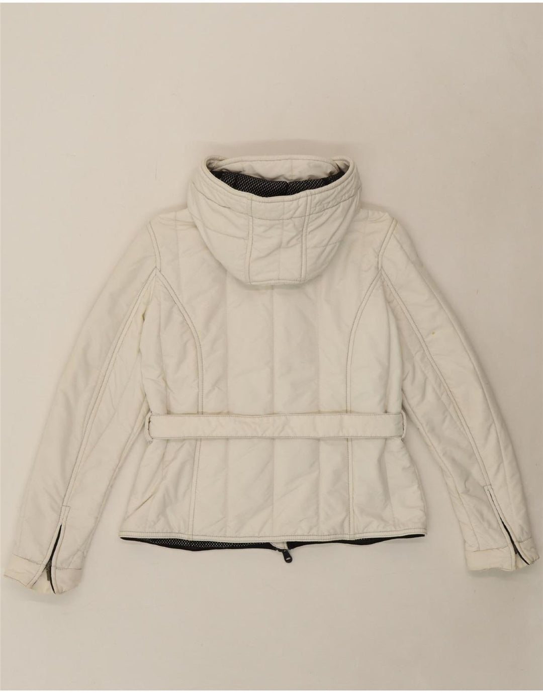 REFRIGIWEAR Girls Hooded Bomber Jacket 13-14 Years White Polyamide Vintage Refrigiwear and Second-Hand Refrigiwear from Messina Hembry 