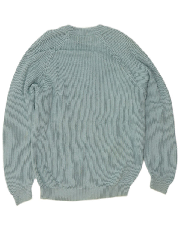 Stefanel Womens V-Neck Jumper Sweater UK 16 Large Blue