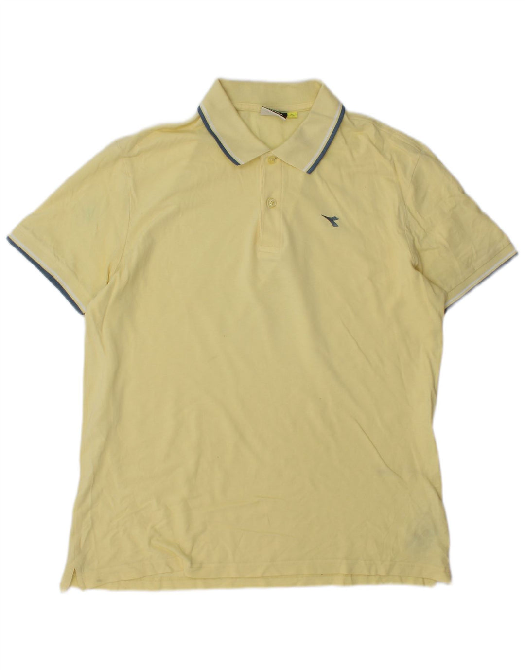 DIADORA Mens Polo Shirt XL Yellow Cotton