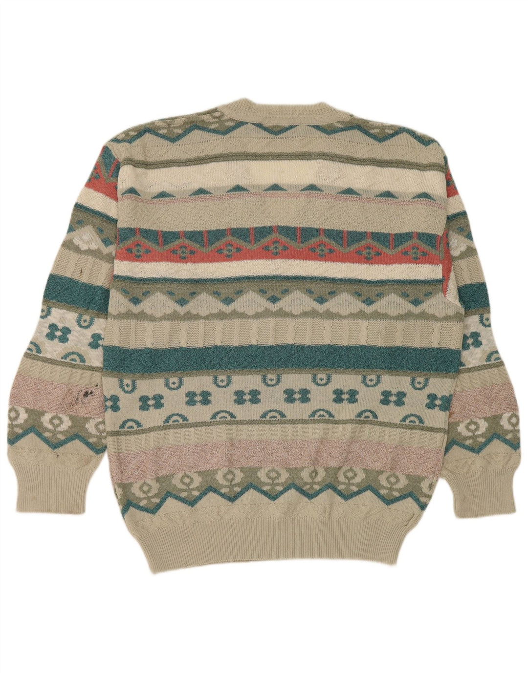South Coast Herre Regular Fit Jumper Sweater Stor Beige Geometrisk Retro