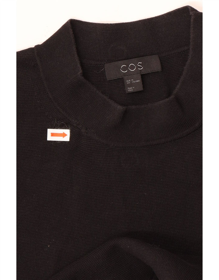 Cos Dame Turtle Neck Sweater UK 14 Medium Sort Bomuld