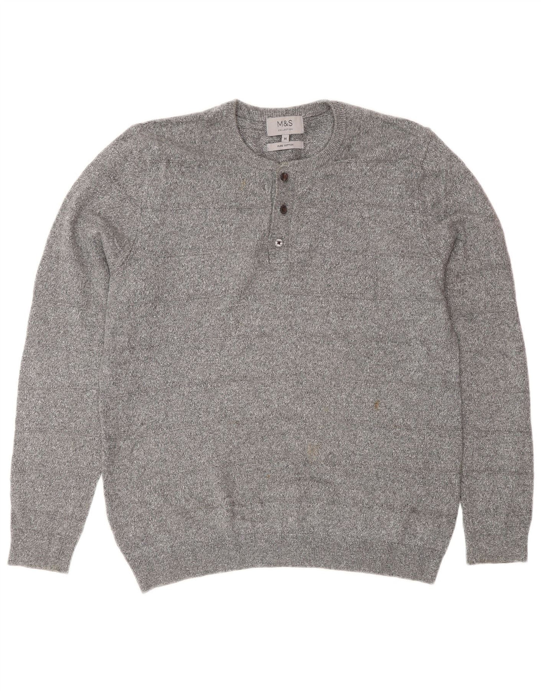 Marks & Spencer Herre sweater med rund hals, mellemgrå bomuld