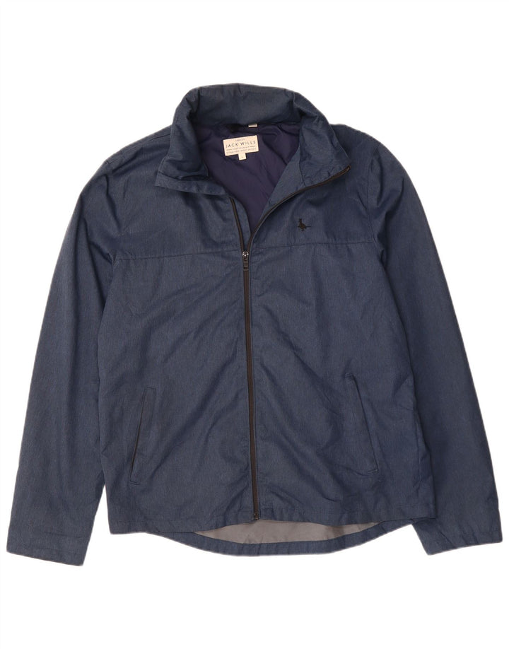 JACK WILLS Herre Hættevindjakke UK 40 Large Navy Blue Polyamid