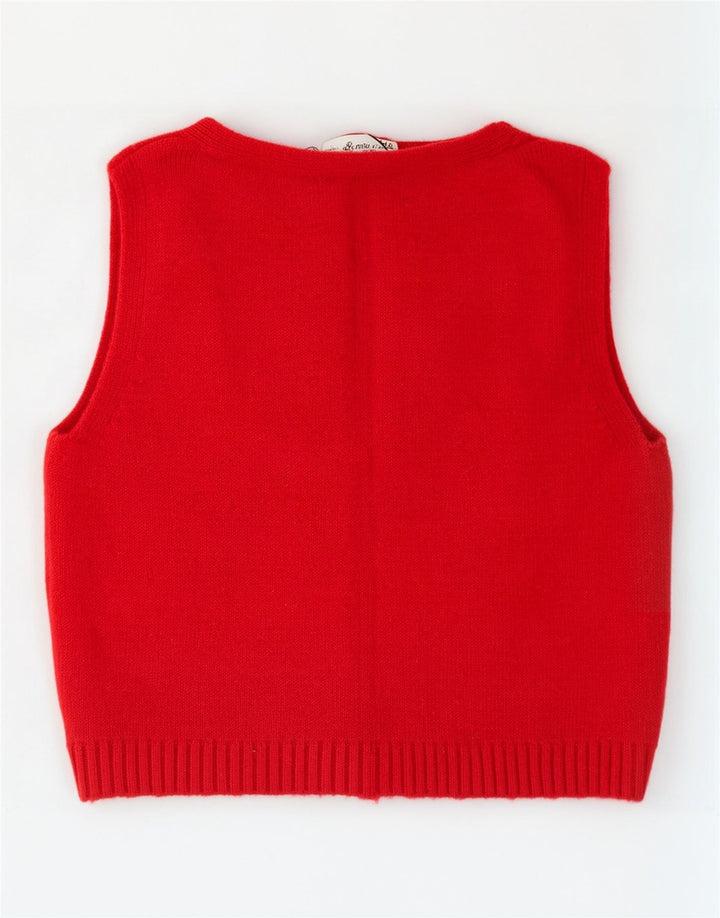 Zara Dame Crop Vest Tank Top UK 14 Medium Rød Viscose