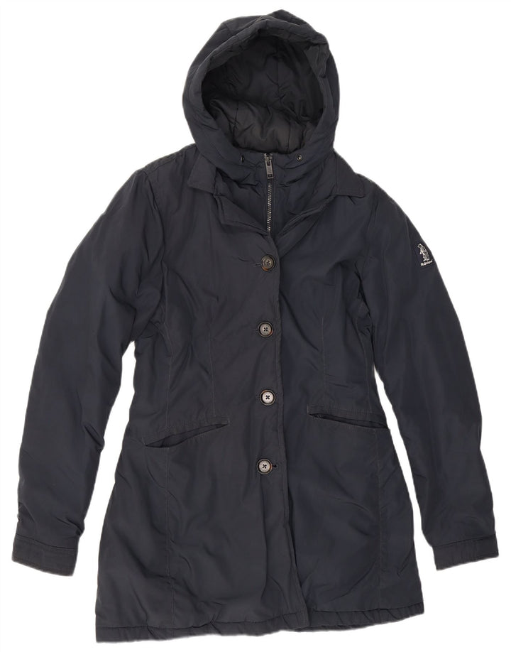 Refrigue Dame Hooded Parka Jacket UK 6 XS Navy Blue Polyester