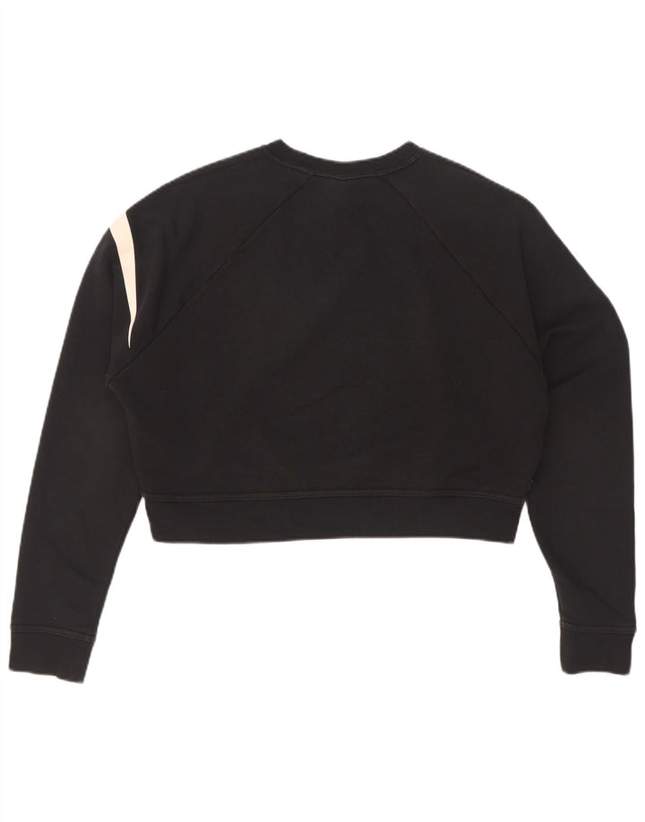 Nike Womens Oversized Crop Graphic Sweatshirt Jumper UK 6 XS Sort