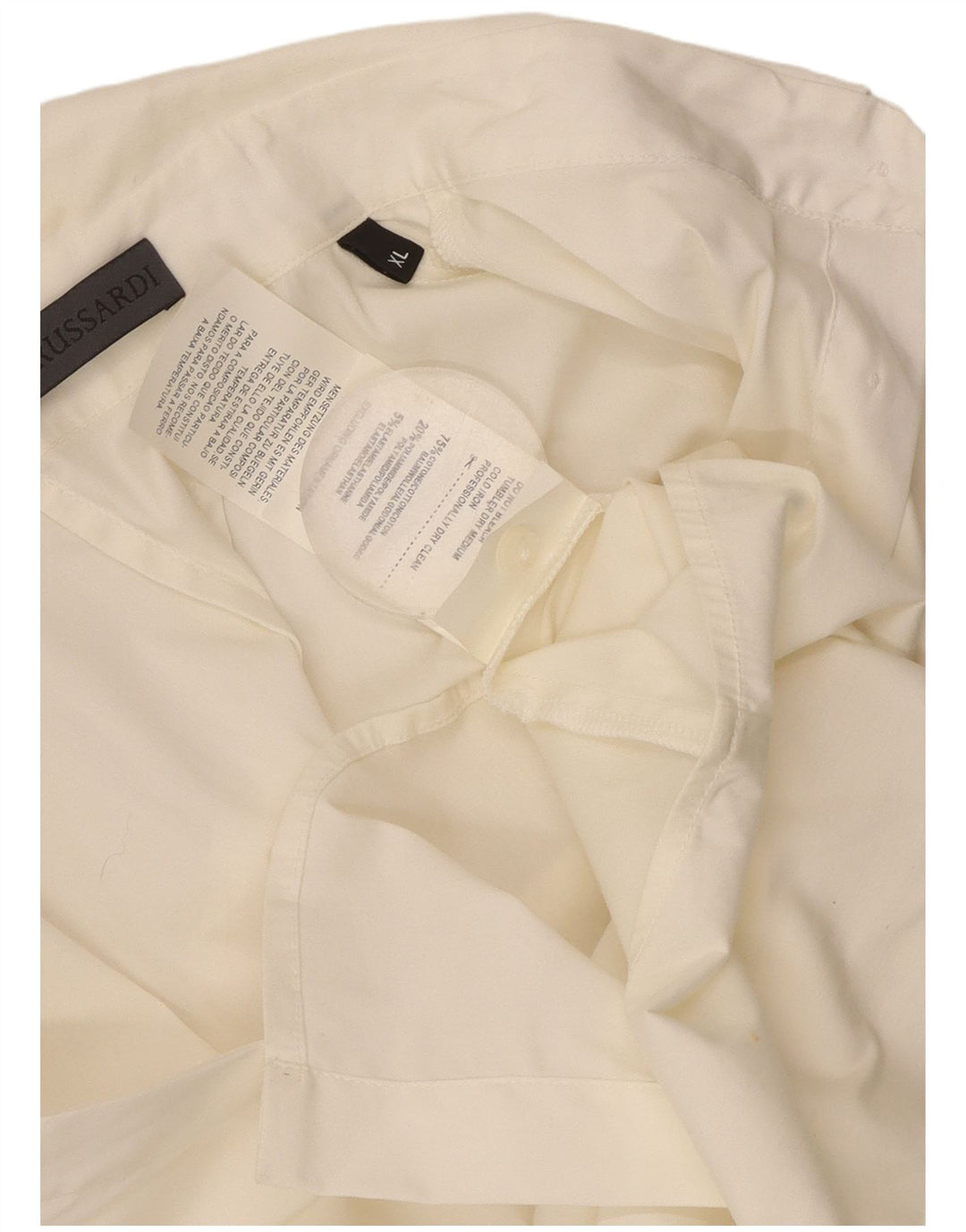 TRUSSARDI ærmeløs skjorte til kvinder UK 18 XL Hvid bomuld