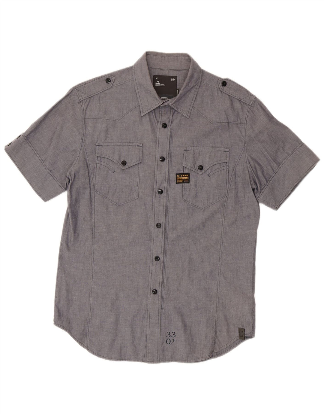 G-Star Herre Kortærmet Military Shirt Medium Grey Bomuld