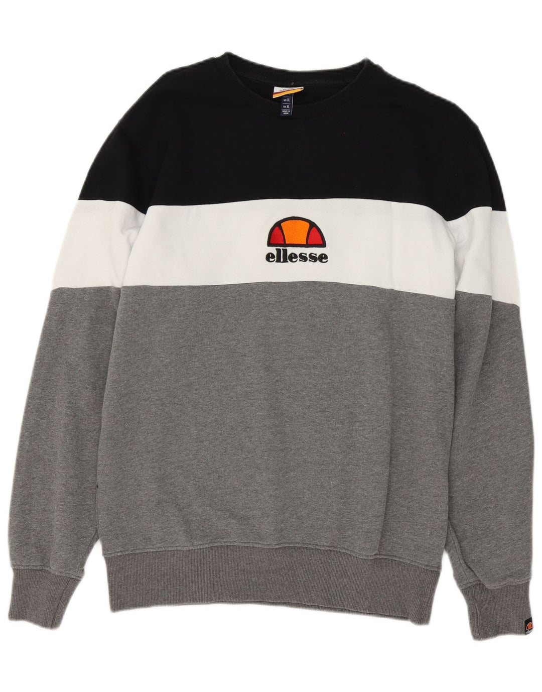 Ellesse Herre Sweatshirt Jumper XL Grå Colourblock Bomuld