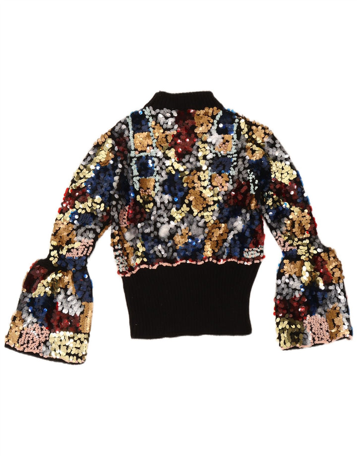 Zara Dame Turtle Neck Jumper Sweater UK 12 Medium Multicolored Flecked