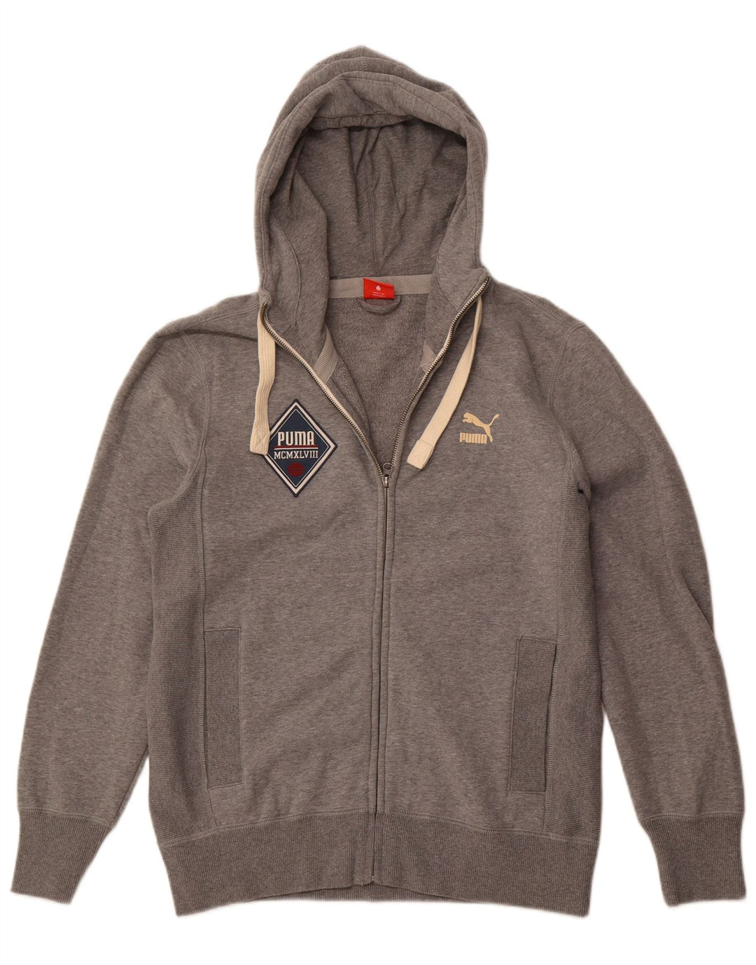 PUMA Hættetrøje med lynlås til mænd mellemgrå bomuld