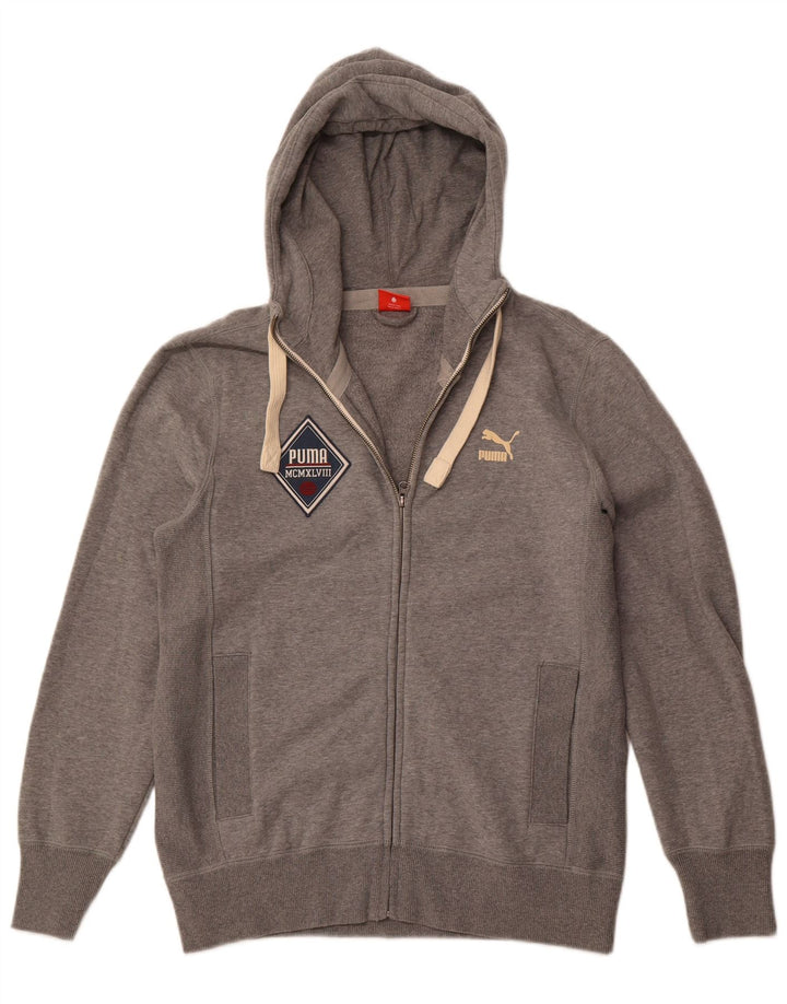 PUMA Hættetrøje med lynlås til mænd mellemgrå bomuld