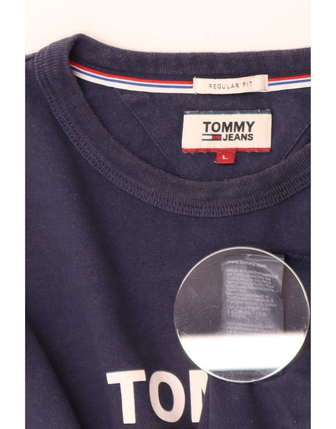 Tommy Hilfiger Herre Regular Fit Grafisk Top Langærmet Stor Marineblå