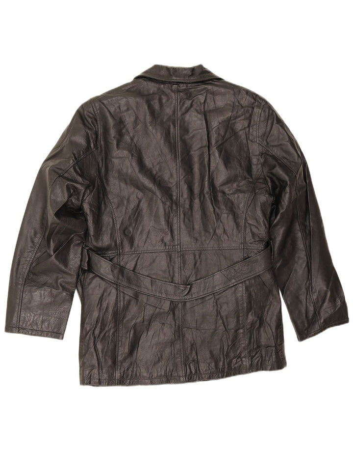 Vintage læderjakke til kvinder UK 14 Medium sort læder