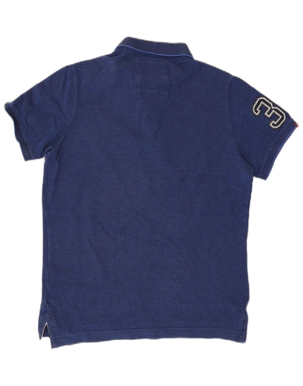 Superdry Mens Graphic Polo Shirt XL Navy Blue Cotton