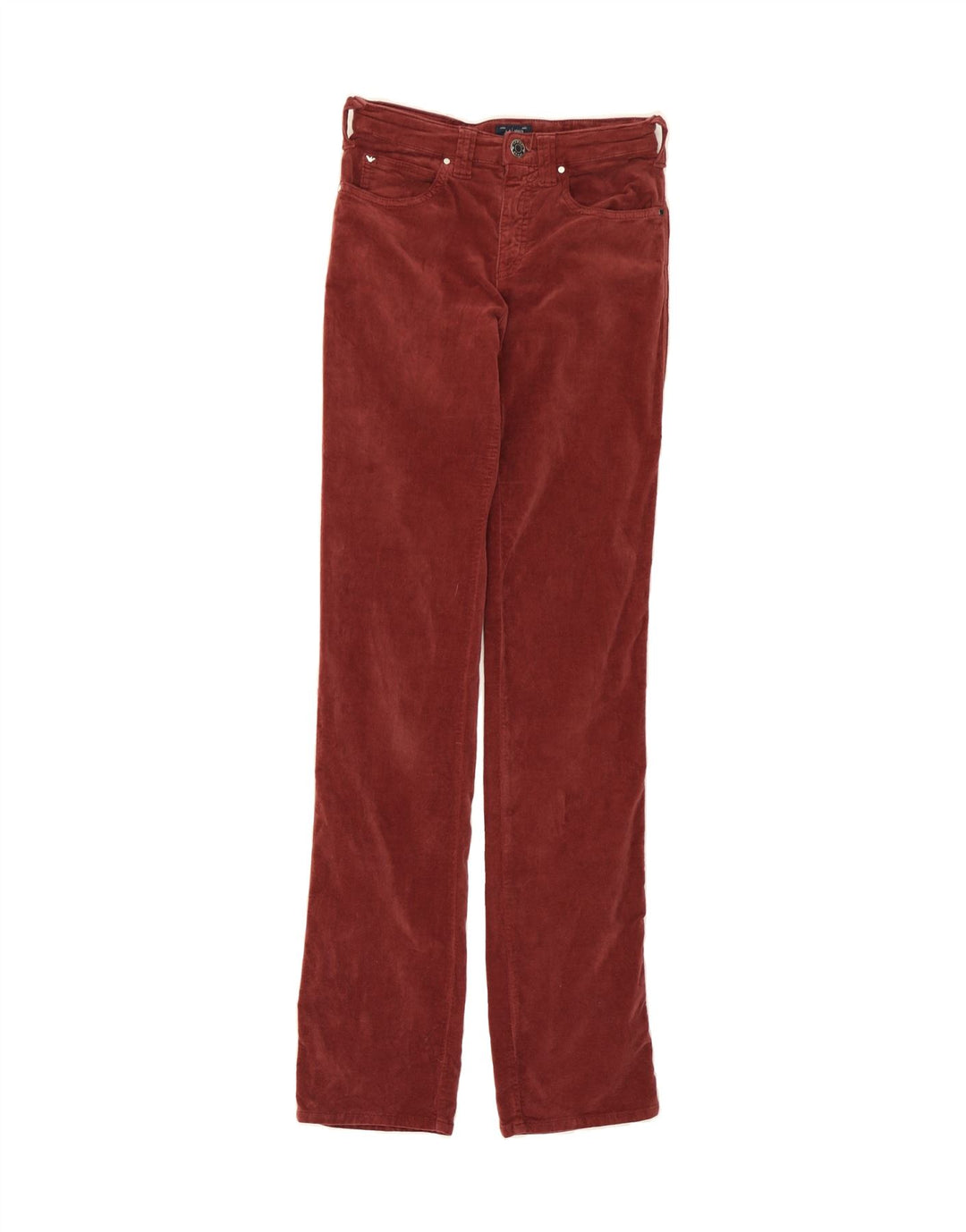 ARMANI Womens Slim Casual Trousers W26 L34 Red Cotton Vintage Armani and Second-Hand Armani from Messina Hembry 