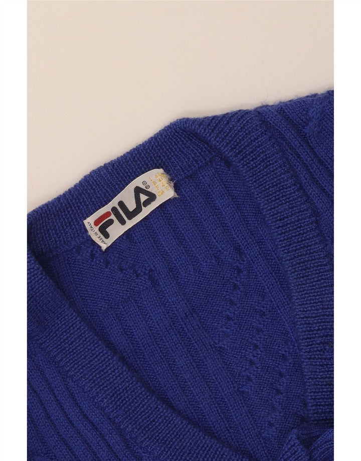 Fila Dame Cardigan Sweater IT 44 Medium Blue
