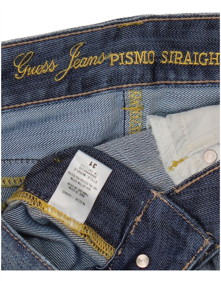 GUESS Dame Pismo Straight Jeans W31 L33 Blå Bomuld
